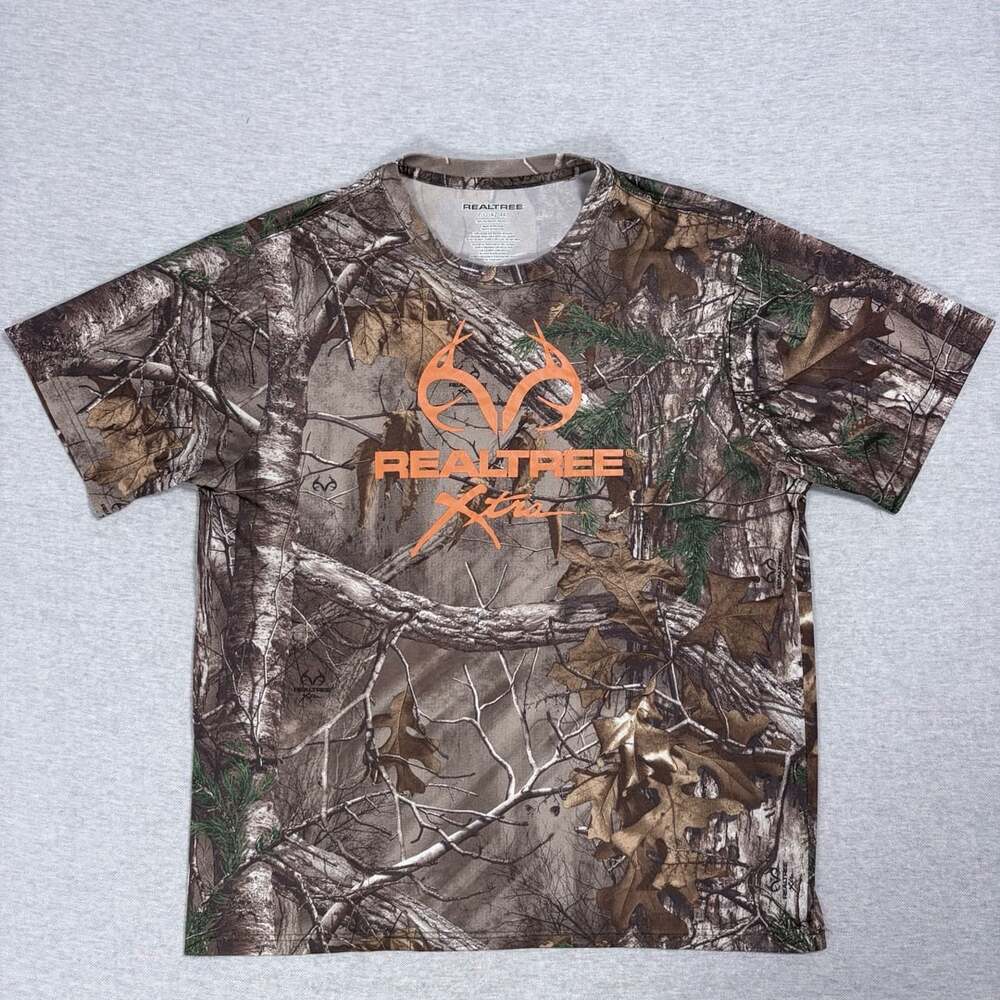Realtree Xtra Camo Logo Short Sleeve T-Shirt Men's Size L